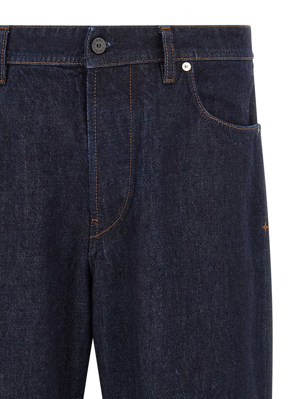 Stone Island Blue Cotton Straight-Leg Jeans