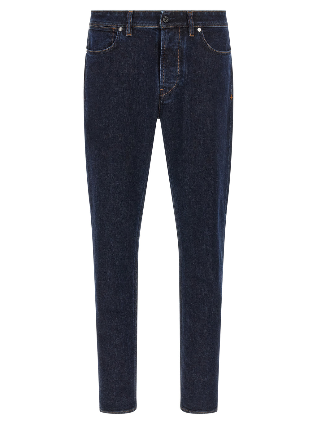 Stone Island Blue Cotton Straight-Leg Jeans