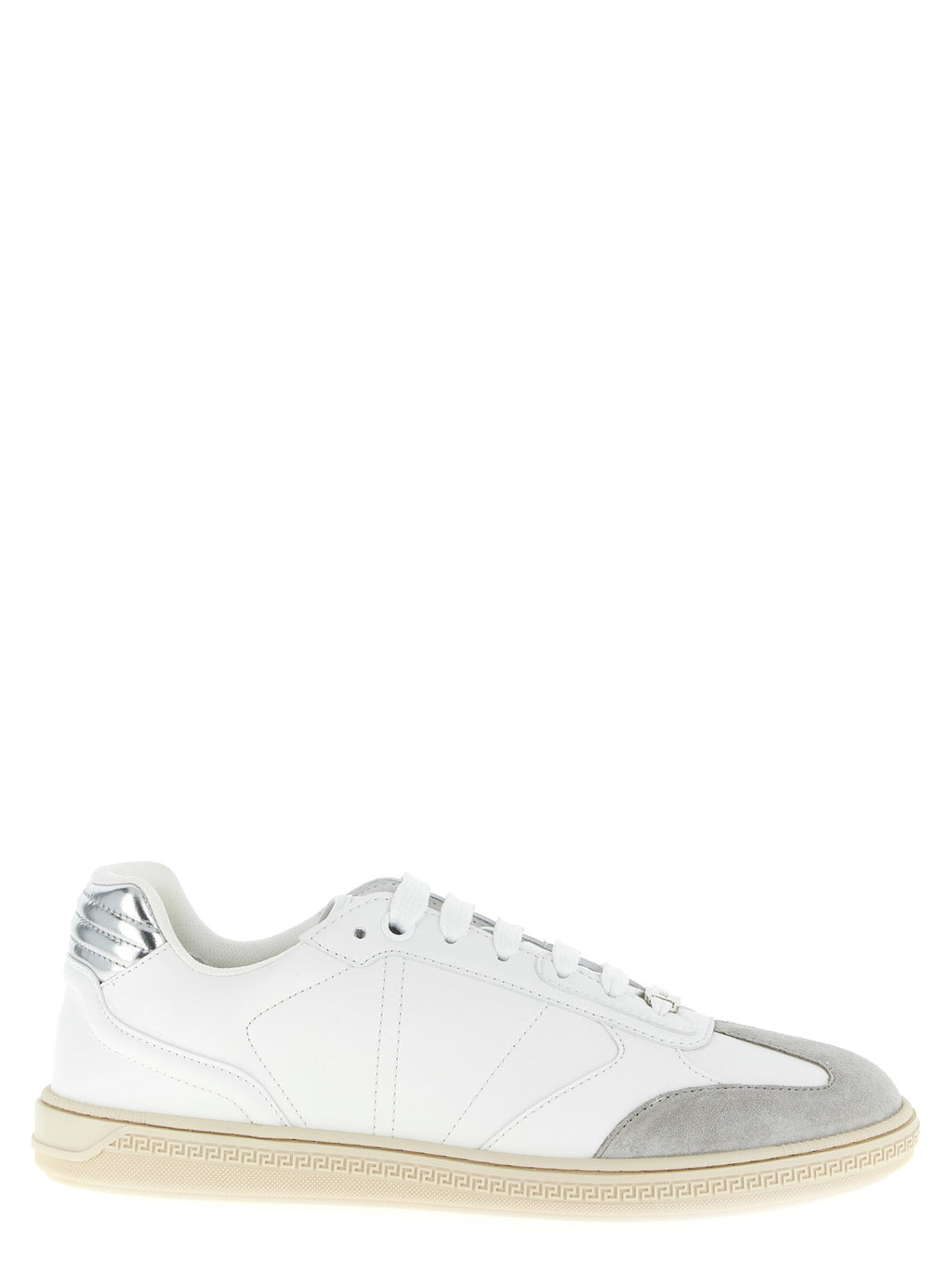 Versace White Calfskin Low Top Sneakers