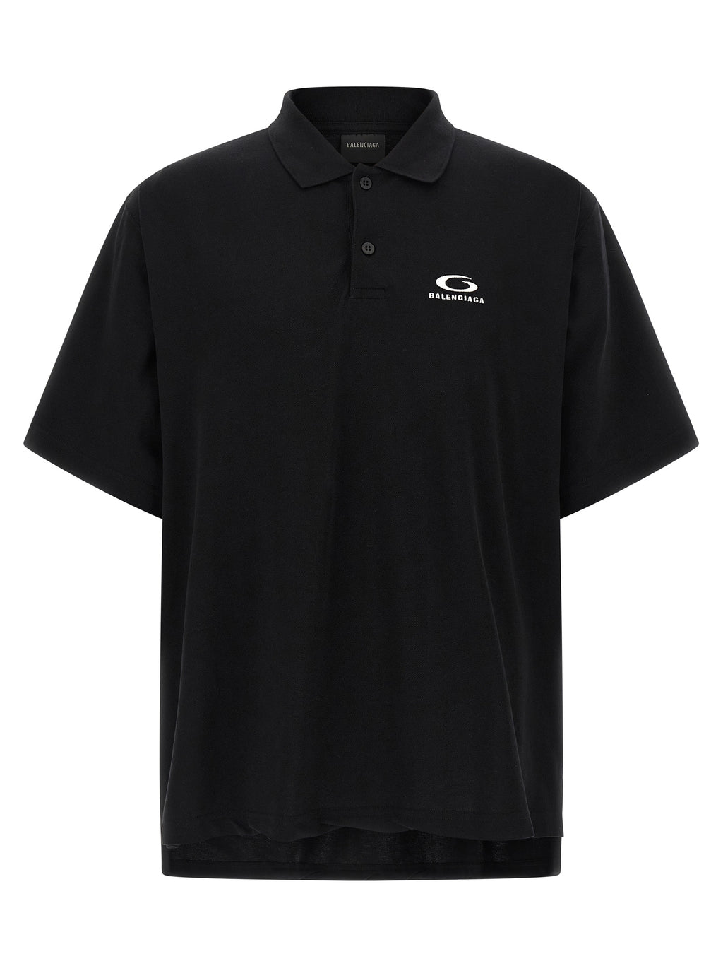 Balenciaga Black Cotton Polo Shirt