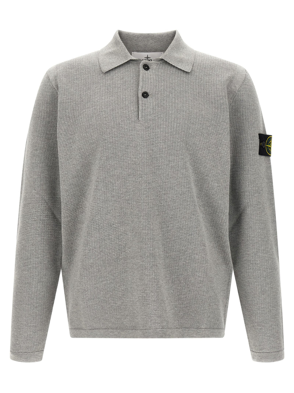 Stone Island Gray Cotton Polo Shirt