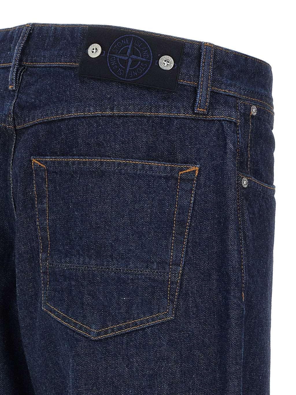 Stone Island Blue Cotton Relaxed Fit Jeans