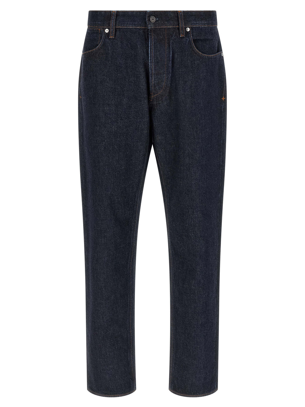 Stone Island Blue Cotton Straight-Leg Jeans