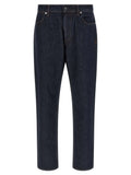 Stone Island Blue Cotton Straight-Leg Jeans