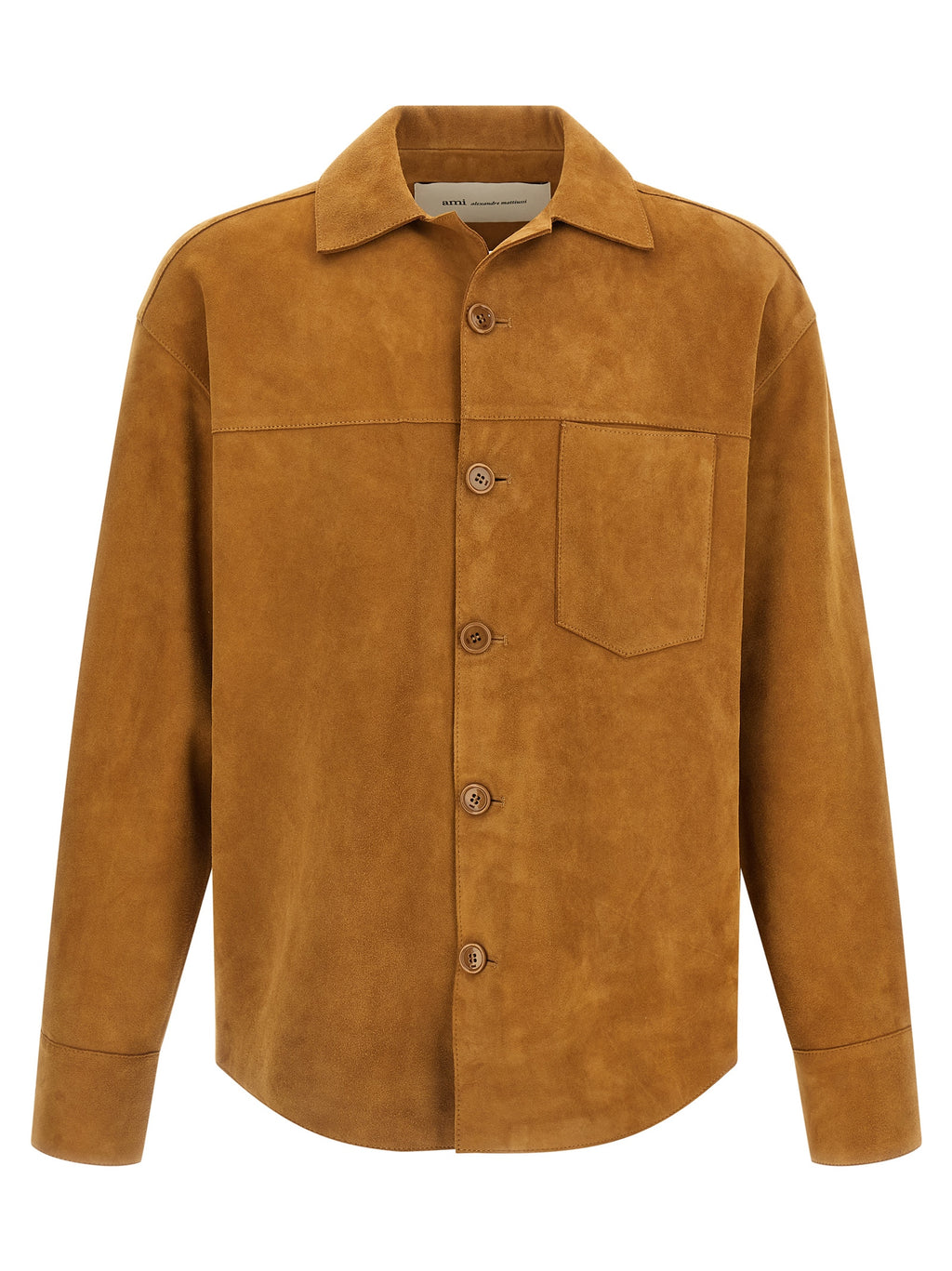 Ami Paris Brown Lamb Leather Leather Jacket