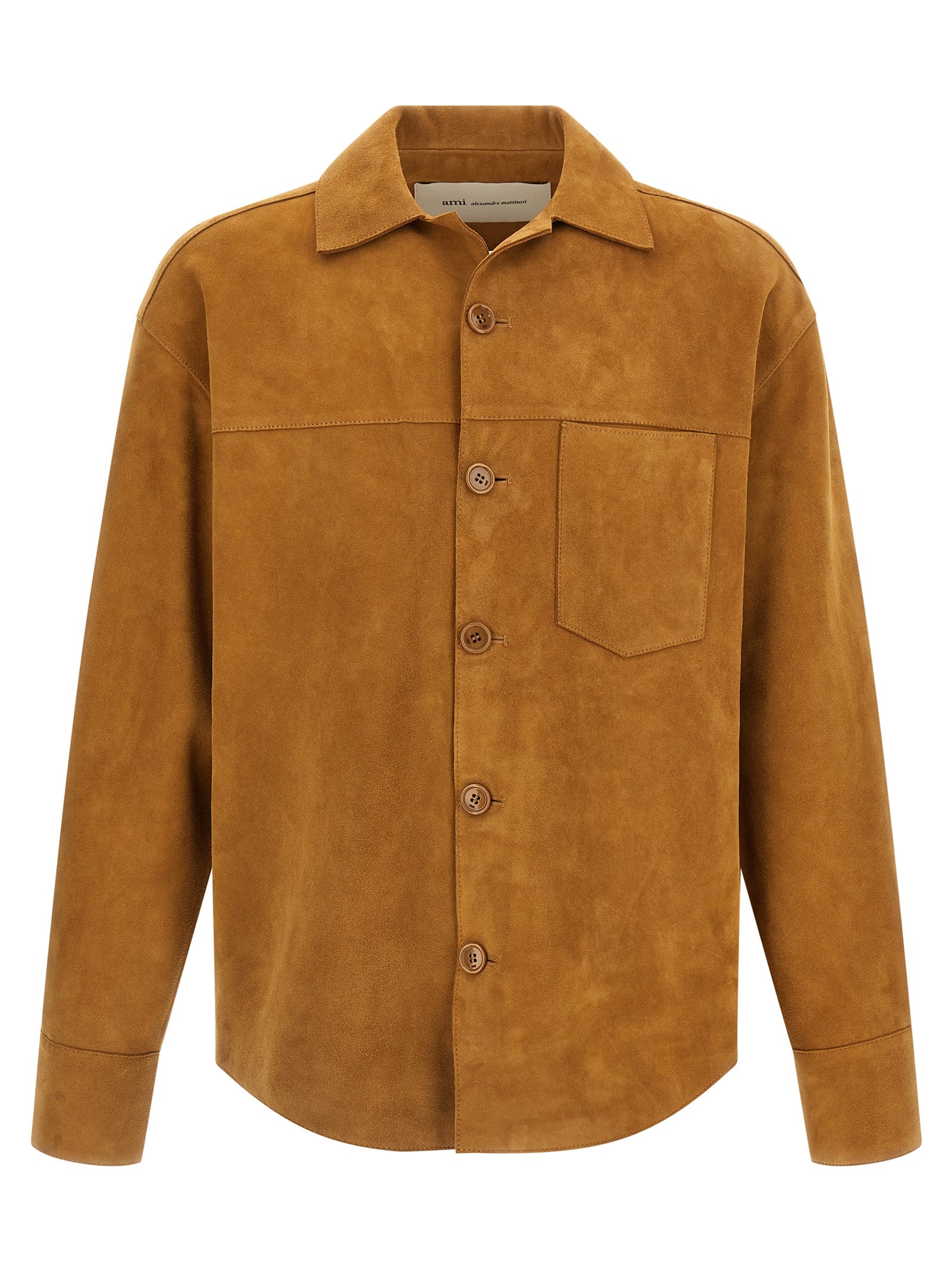 Ami Paris Brown Lamb Leather Leather Jacket