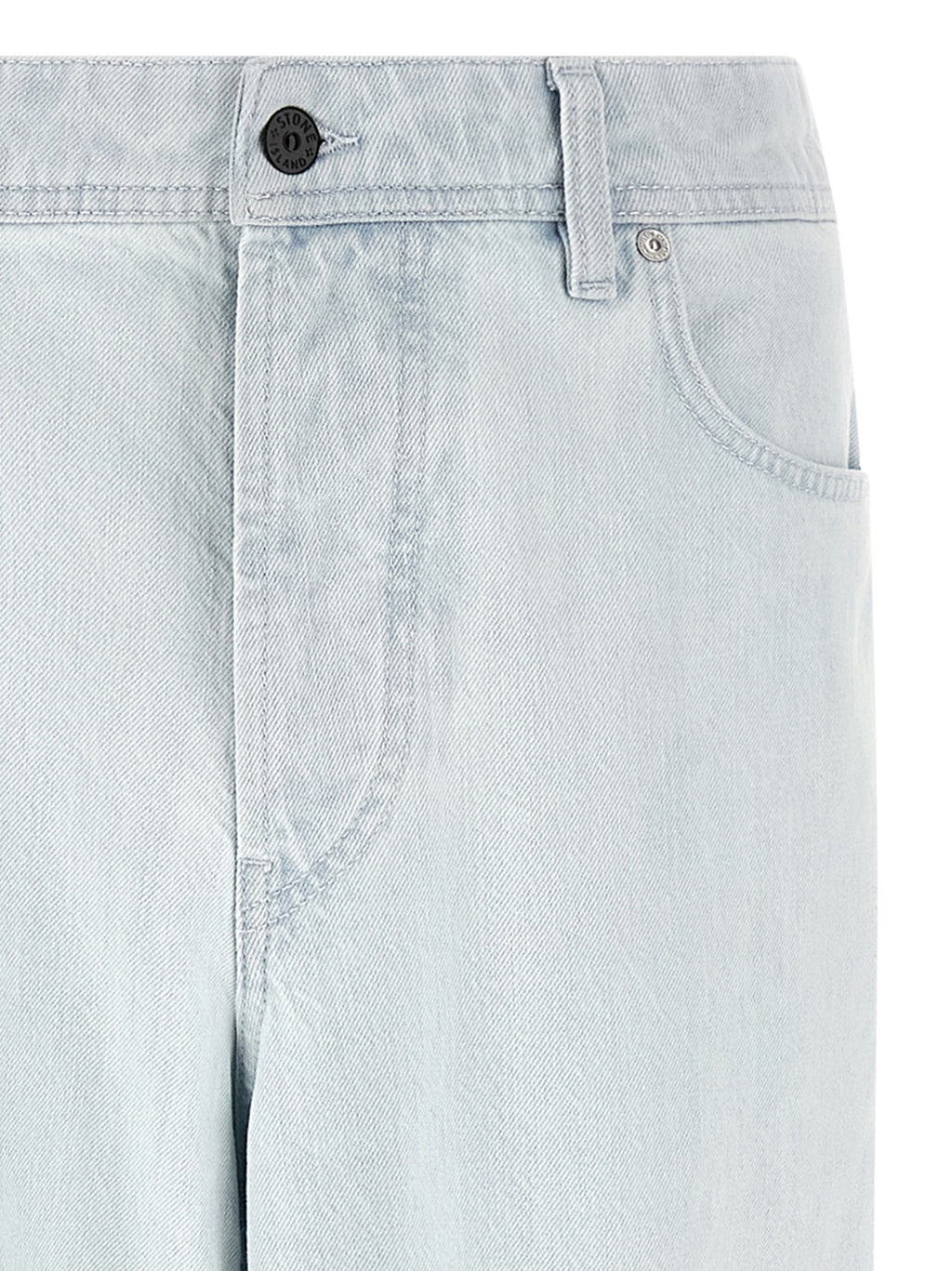 Stone Island Blue Cotton Straight-Leg Jeans