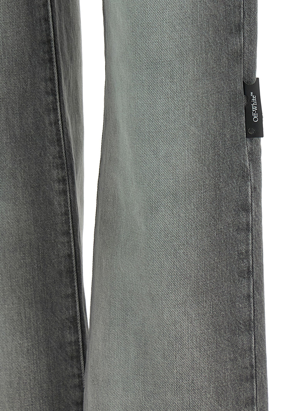 Off-White Gray Cotton Straight-Leg Jeans
