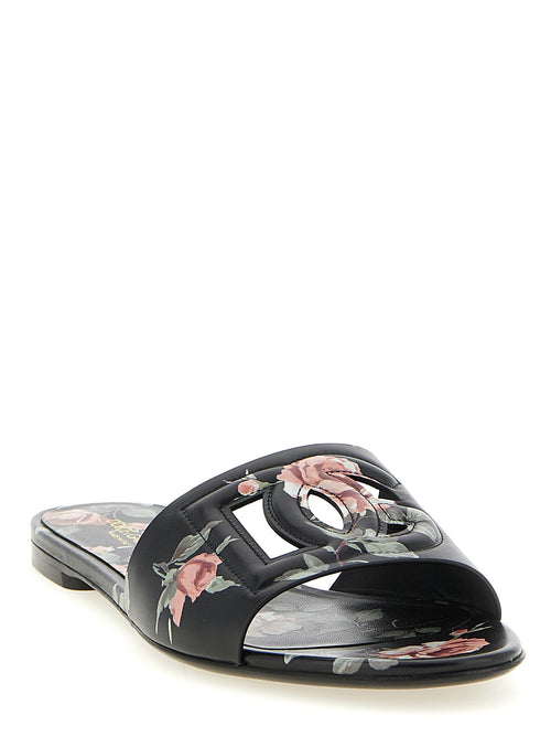 Dolce & Gabbana Black Calfskin Slides