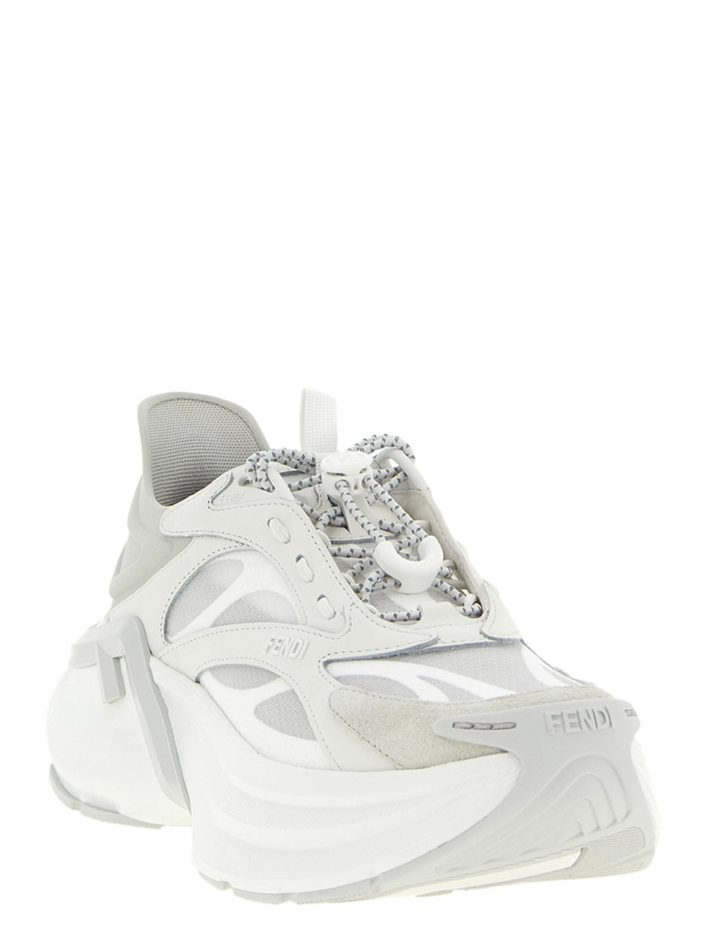 Fendi Gray Calfskin Athletic Sneakers