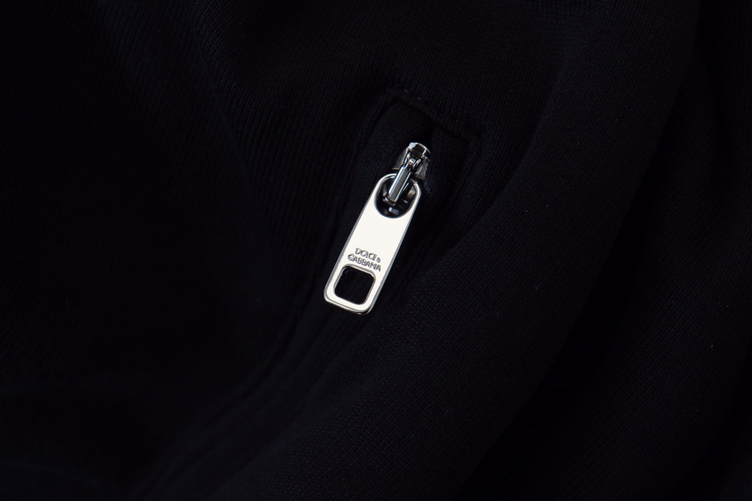 Dolce & Gabbana Black Polyester Hooded Full Zip Jacket - GET THE BRAND