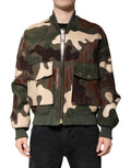 Dolce & Gabbana Multicolor Cotton Bomber Full Zip Jacket
