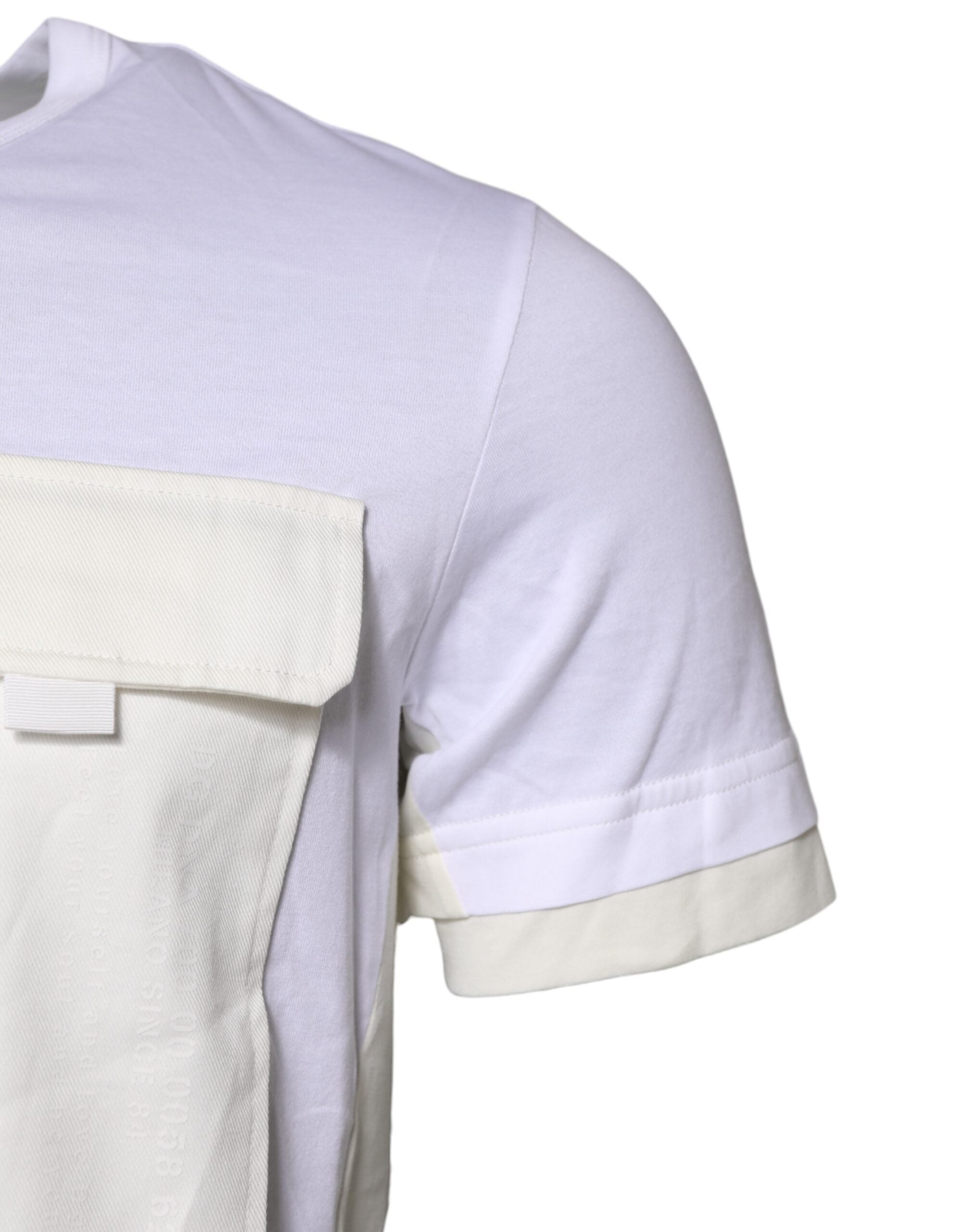 Dolce & Gabbana White Cotton Pocket Short Sleeves T-shirt
