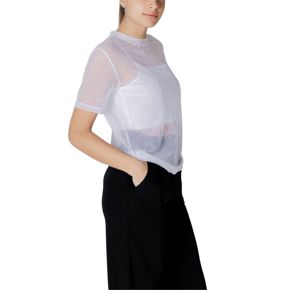 Armani Exchange White Polyamide T-Shirt
