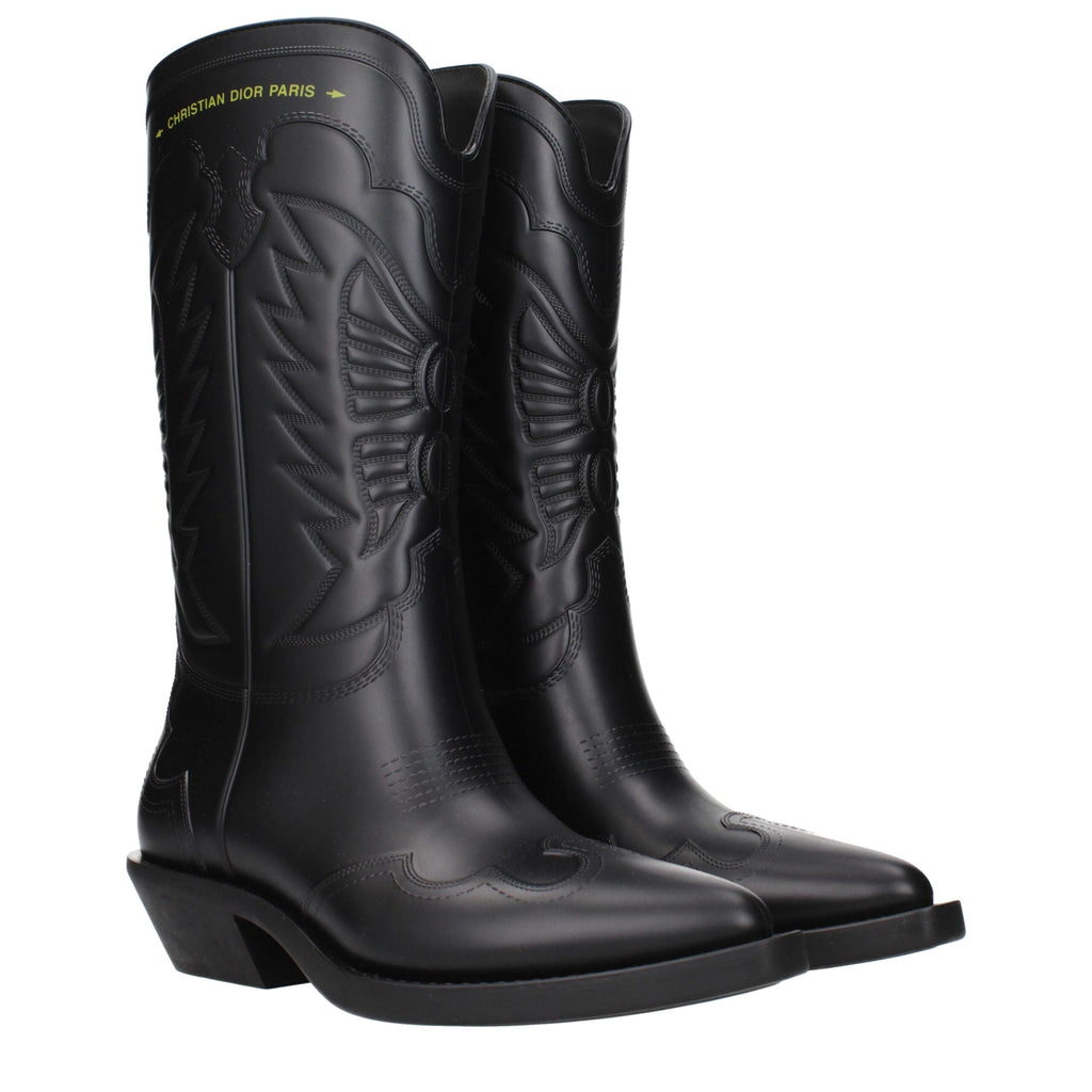 Christian Dior Black Cotton Boots