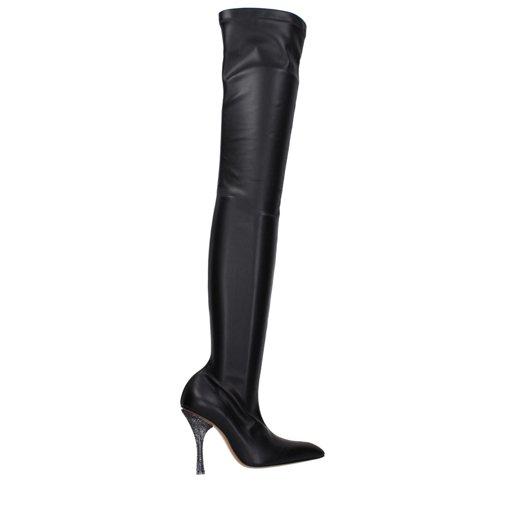 Off-White Black Leather Over The Knee