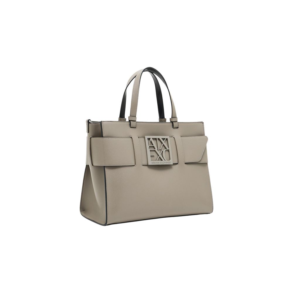 Armani Exchange Beige Artificial Leather Handbag - GET THE BRAND