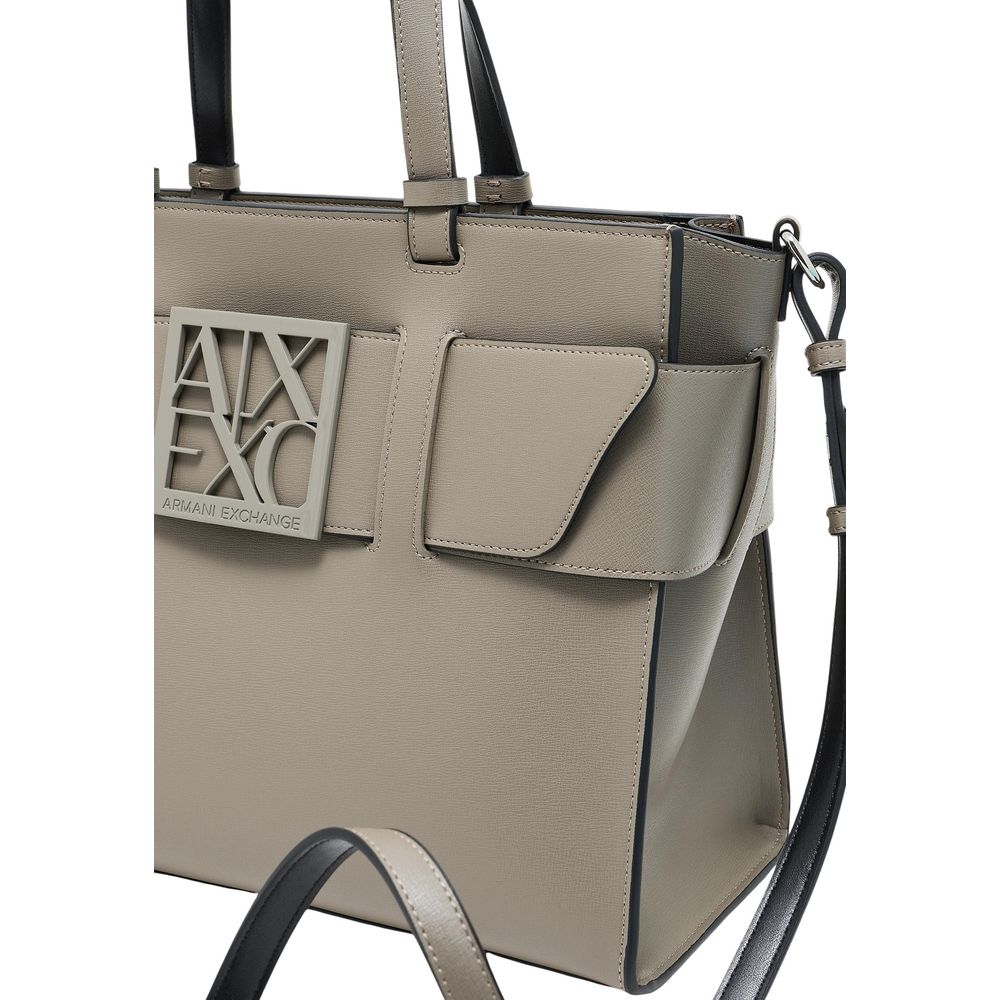Armani Exchange Beige Artificial Leather Handbag - GET THE BRAND
