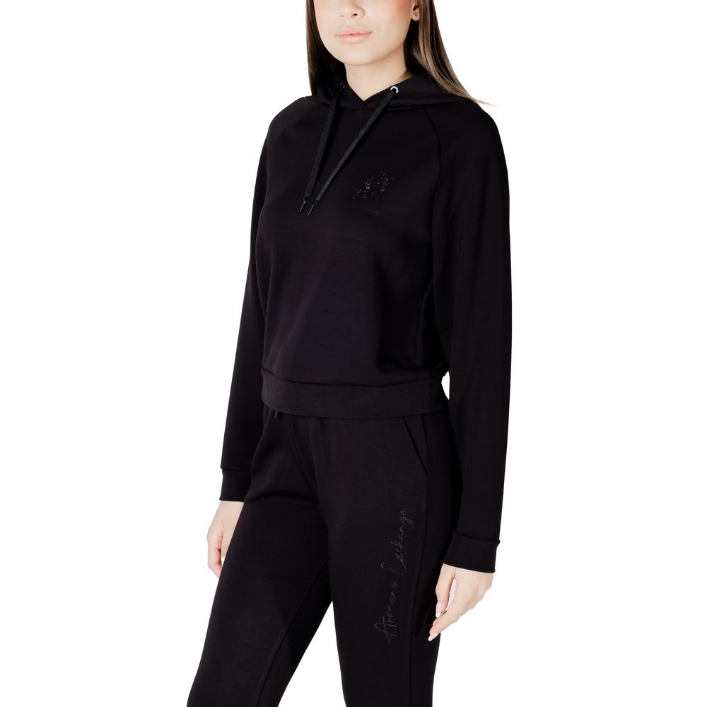 Armani Exchange Black Viscose Hoodie - GET THE BRAND
