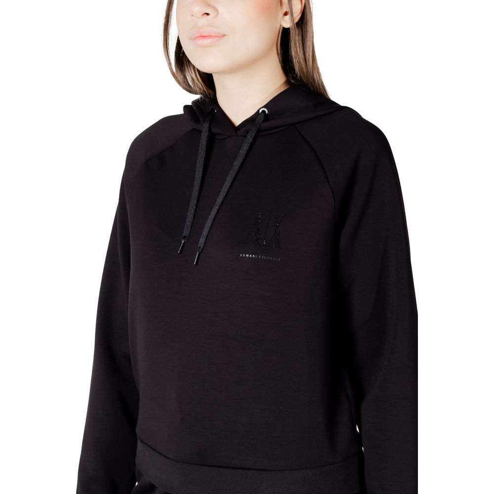 Armani Exchange Black Viscose Hoodie - GET THE BRAND