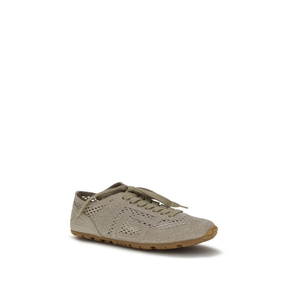 Balmain Beige Cotton Athletic Sneakers - GET THE BRAND