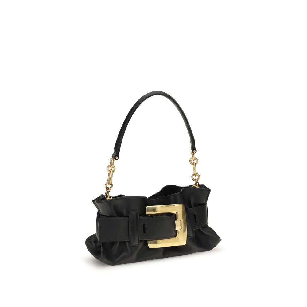 Balmain Black Calf Leather Bos Taurus Shoulder Bag - GET THE BRAND