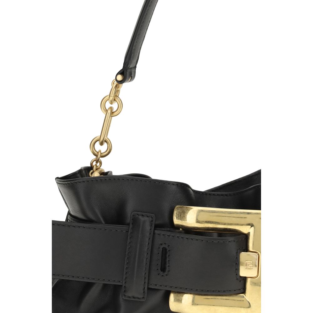 Balmain Black Calf Leather Bos Taurus Shoulder Bag - GET THE BRAND