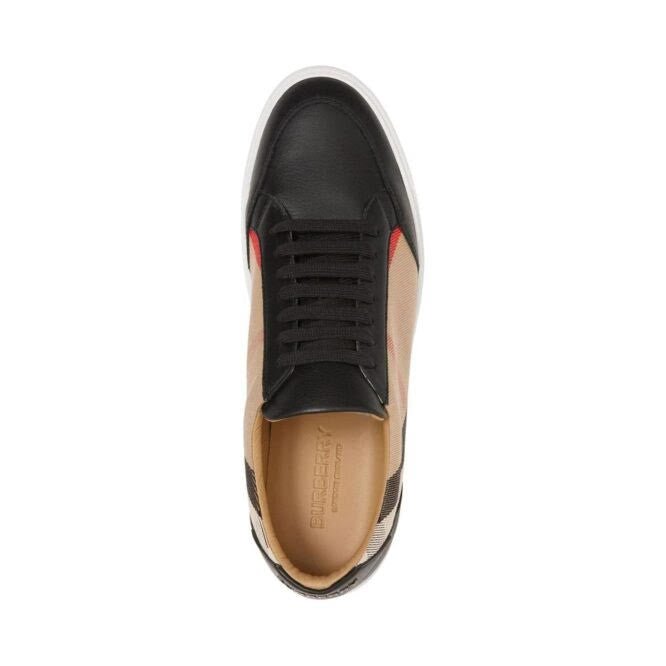 Burberry Black Leather New Salmond Sneakers - GET THE BRAND