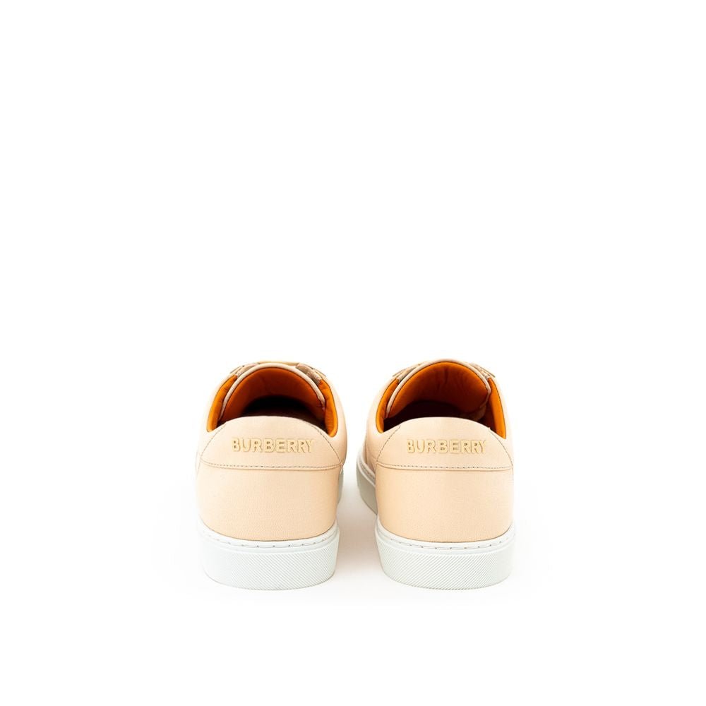 Burberry Pink Leather Low Top Sneakers - GET THE BRAND