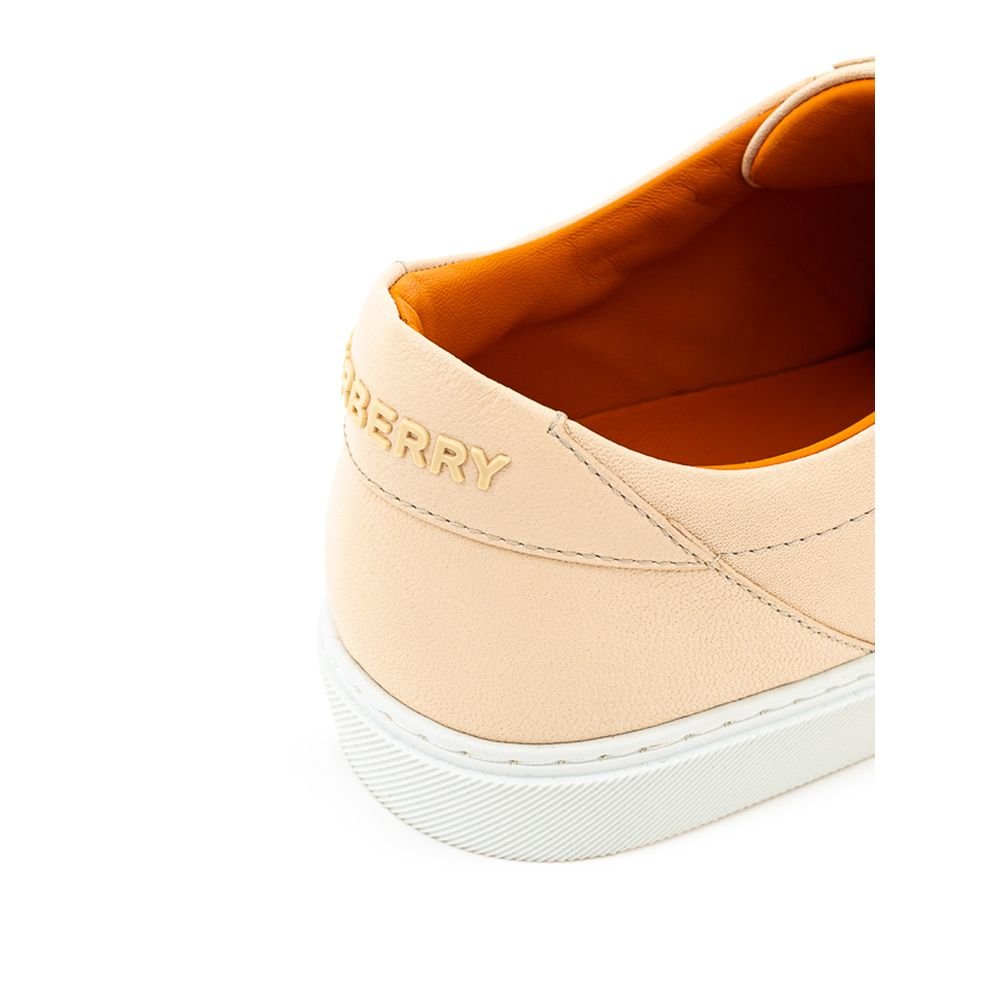 Burberry Pink Leather Low Top Sneakers - GET THE BRAND