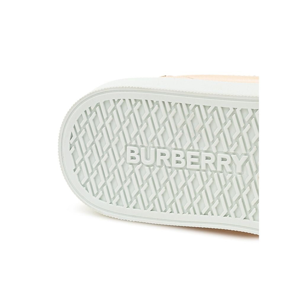 Burberry Pink Leather Low Top Sneakers - GET THE BRAND