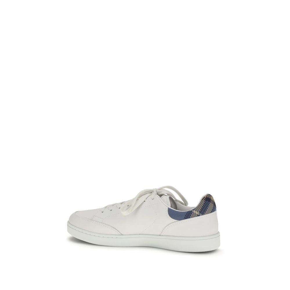 Burberry White Calf Leather Bos Taurus Low Top Sneakers - GET THE BRAND