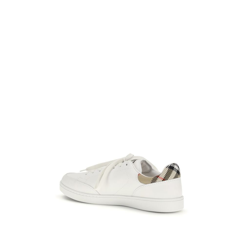 Burberry White Calf Leather Bos Taurus Low Top Sneakers - GET THE BRAND
