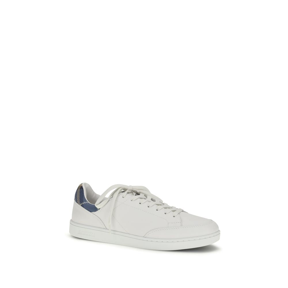 Burberry White Calf Leather Bos Taurus Low Top Sneakers - GET THE BRAND