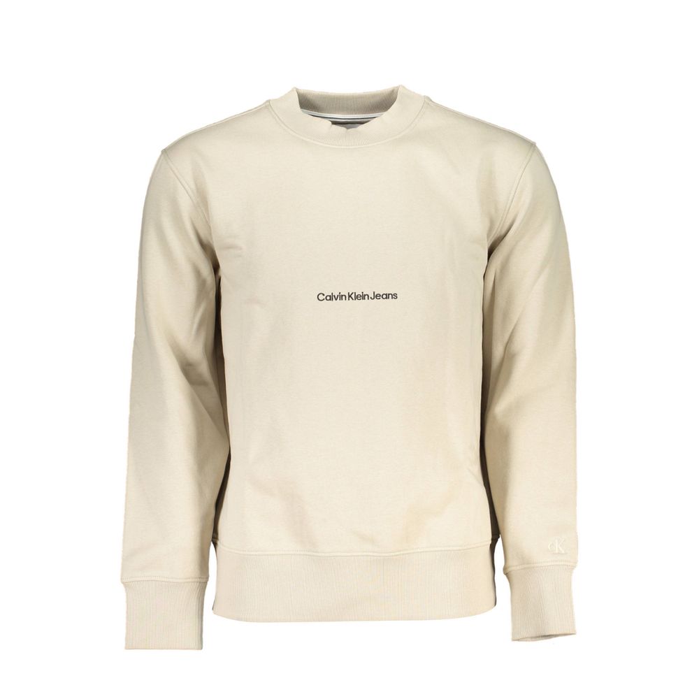 Calvin Klein Beige Cotton Men Sweatshirt - GET THE BRAND