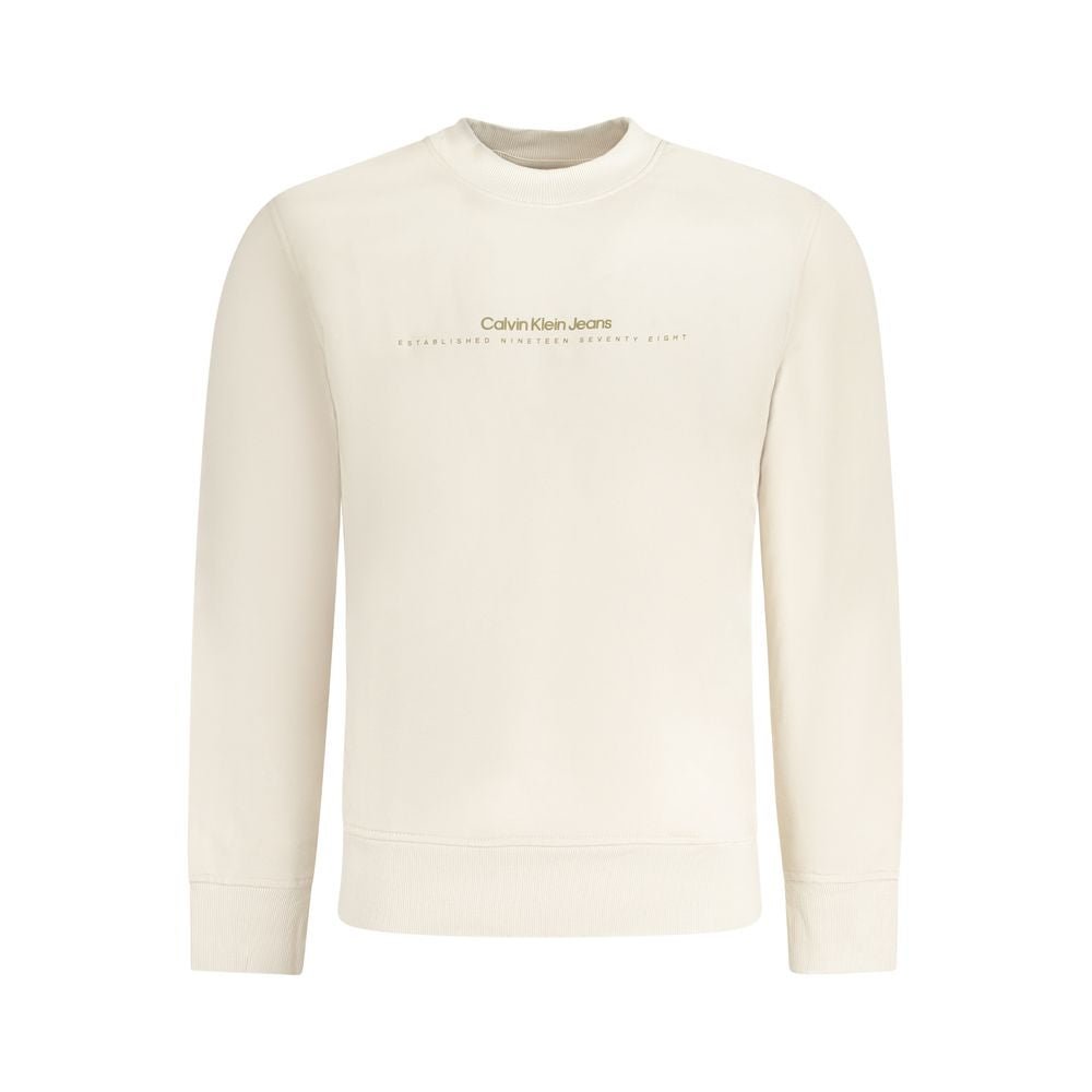Calvin Klein Beige Cotton Men's Sweatshirt - GET THE BRAND