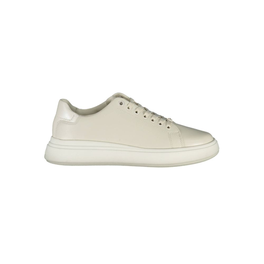 Calvin Klein Beige Leather Women Sneaker - GET THE BRAND