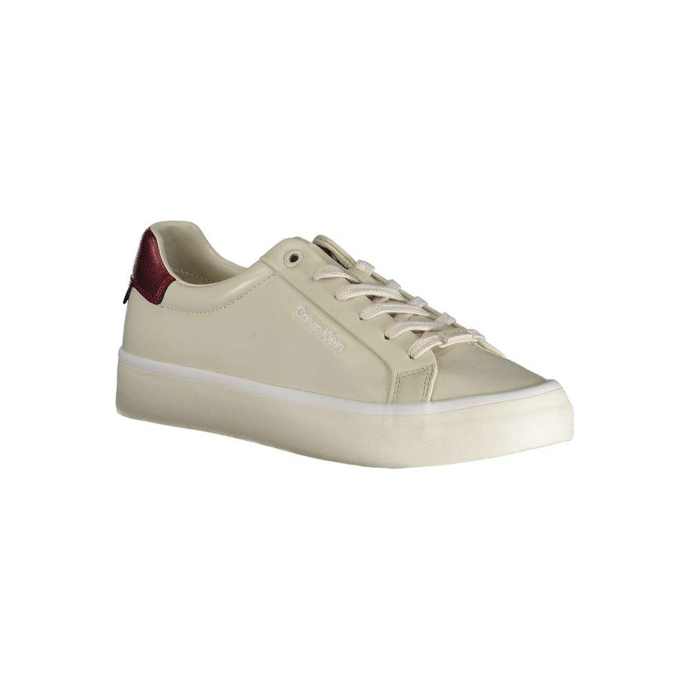 Calvin Klein Beige Leather Women Sneaker - GET THE BRAND