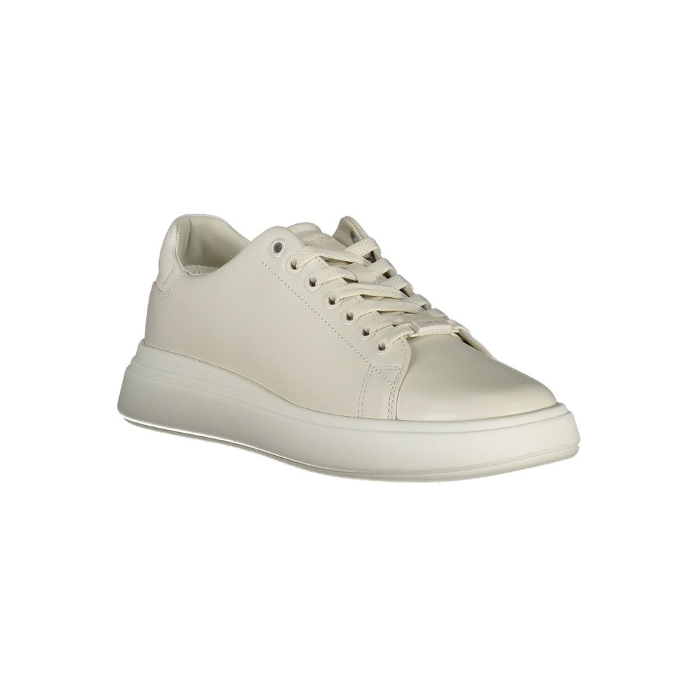Calvin Klein Beige Leather Women Sneaker - GET THE BRAND