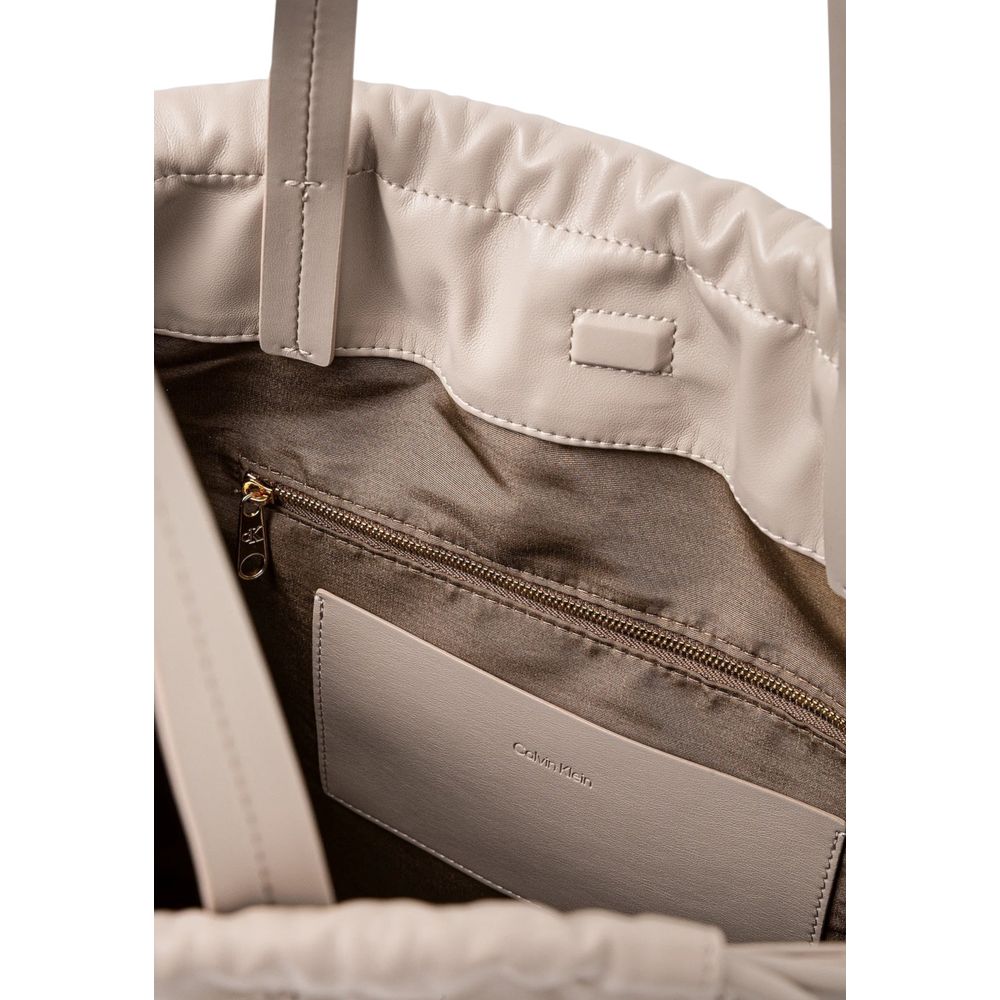Calvin Klein Beige Polyethylene Handbag - GET THE BRAND