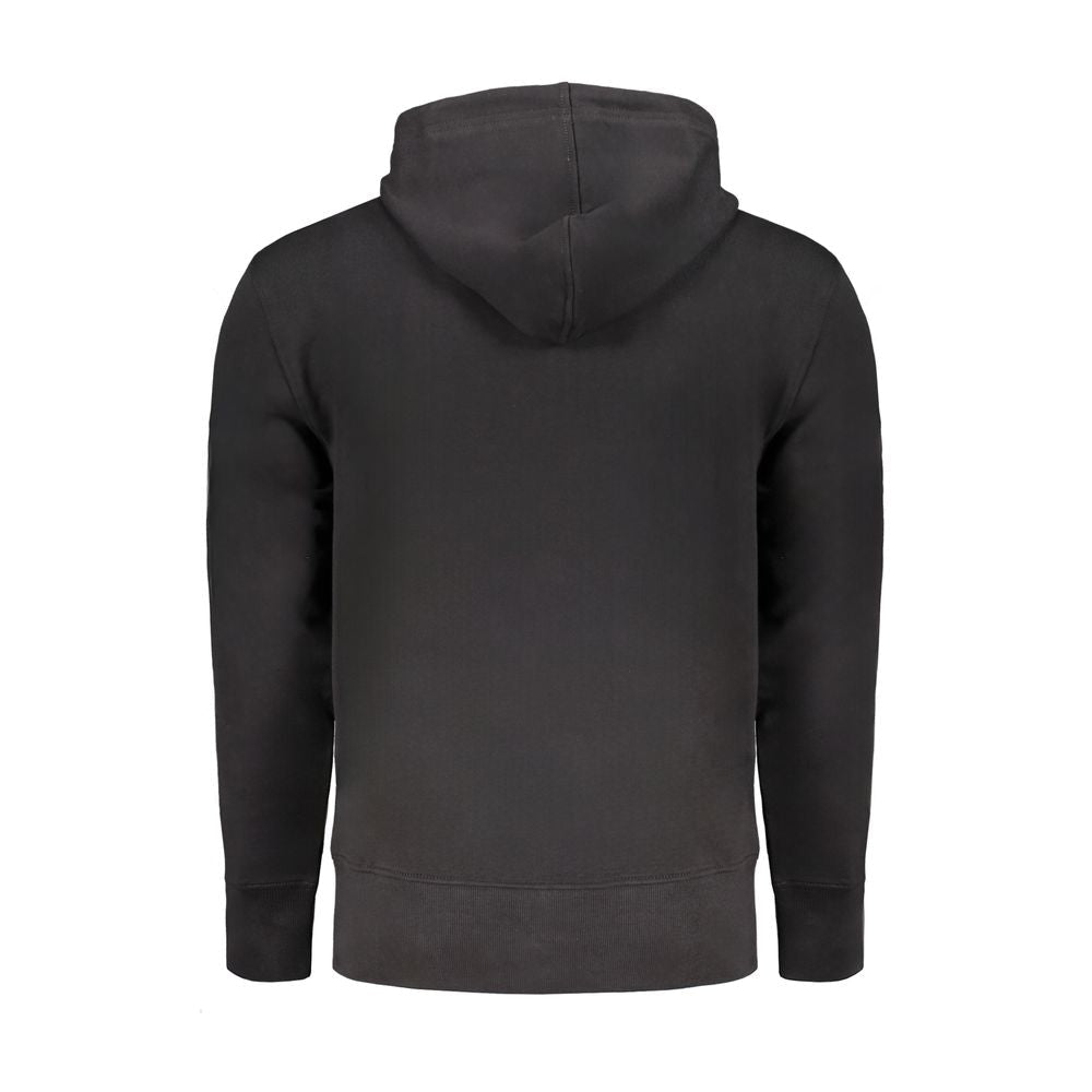 Calvin Klein Black Cotton Men Sweater with Hood and Central Pockets - GET THE BRAND