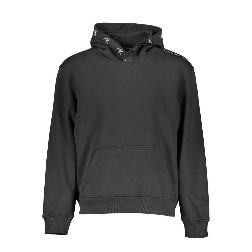 Calvin Klein Black Cotton Men's Sweatshirt with Hood - GET THE BRAND