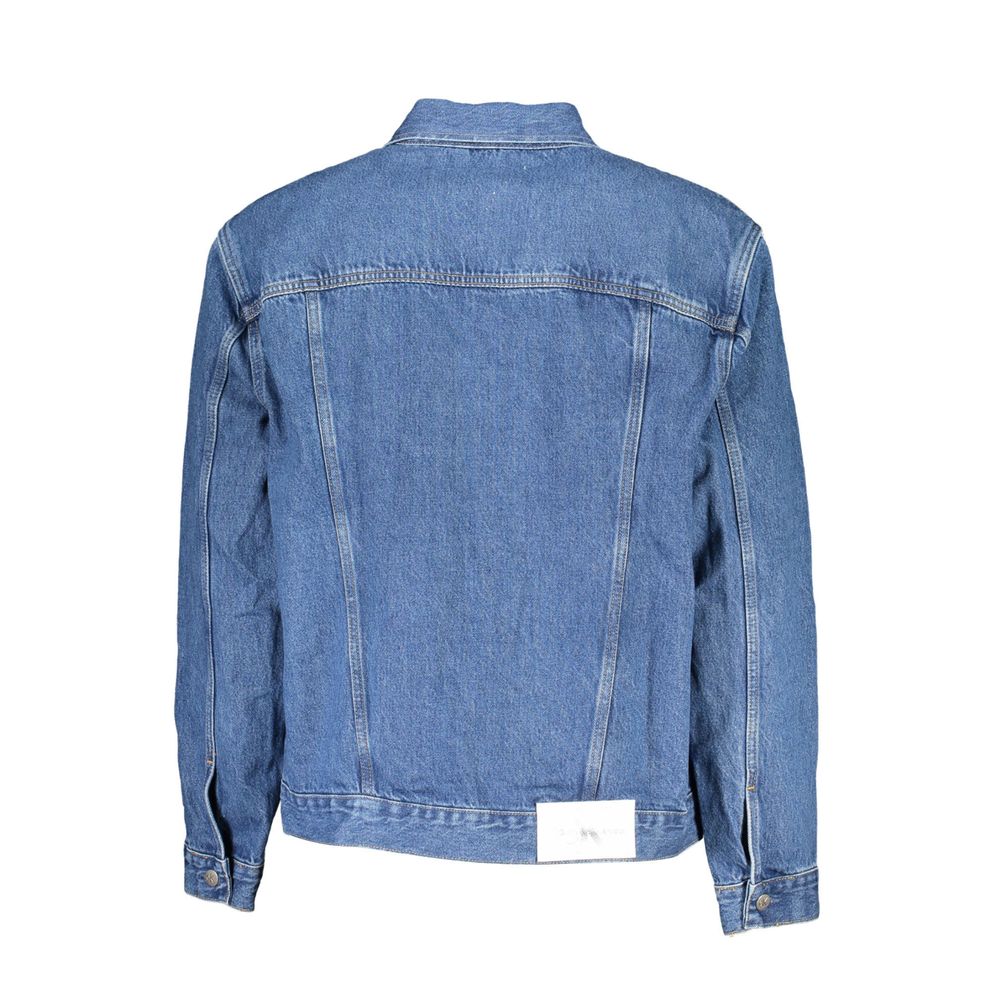 Calvin Klein Blu Cotton Men Jacket - GET THE BRAND