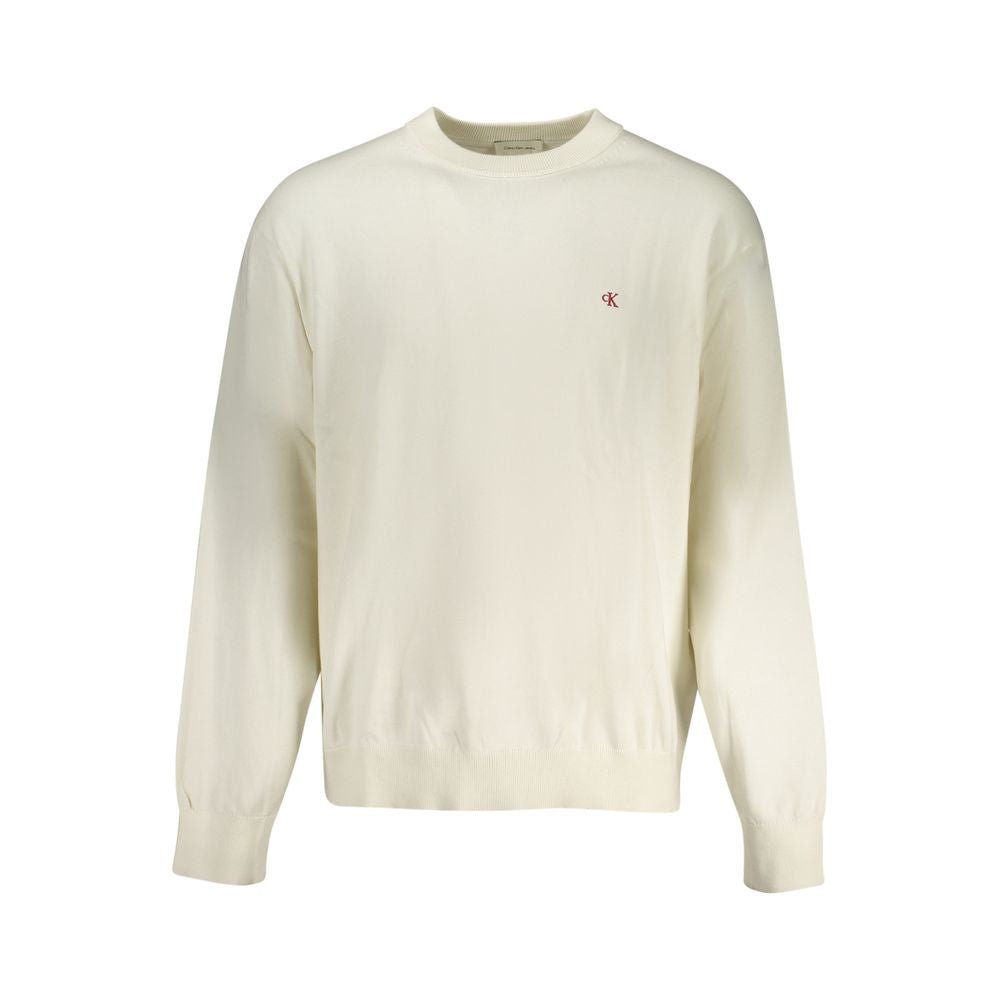 Calvin Klein White Cotton Men Sweater - GET THE BRAND