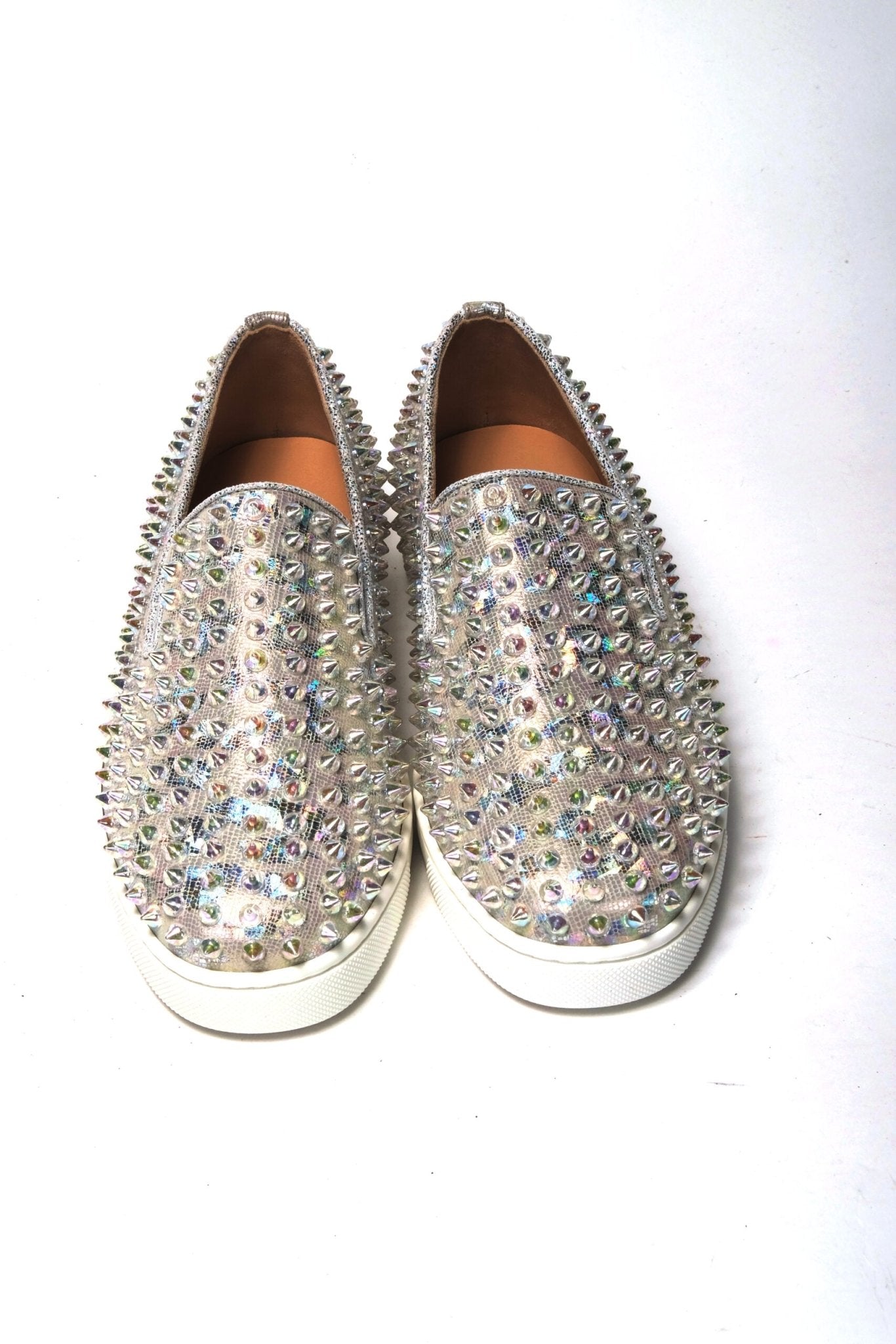 Christian Louboutin White Ab/Clear Ab Roller Boat Woman Flat Sneaker - GET THE BRAND