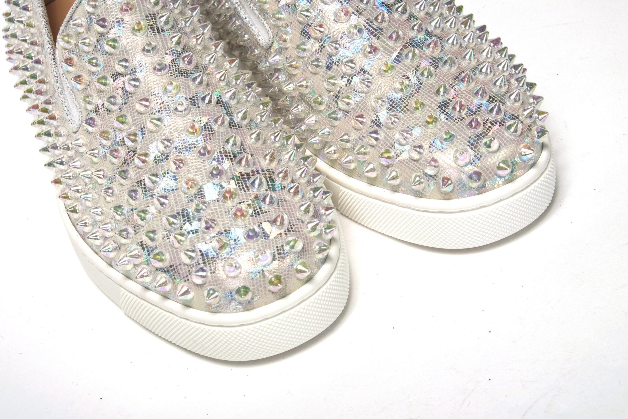 Christian Louboutin White Ab/Clear Ab Roller Boat Woman Flat Sneaker - GET THE BRAND
