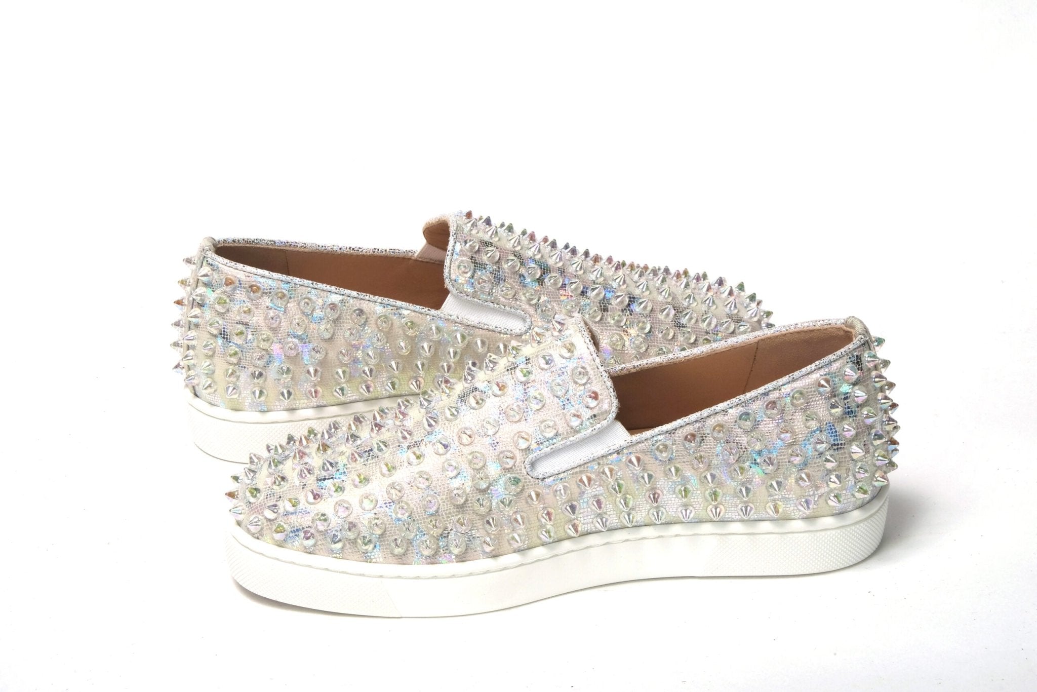 Christian Louboutin White Ab/Clear Ab Roller Boat Woman Flat Sneaker - GET THE BRAND