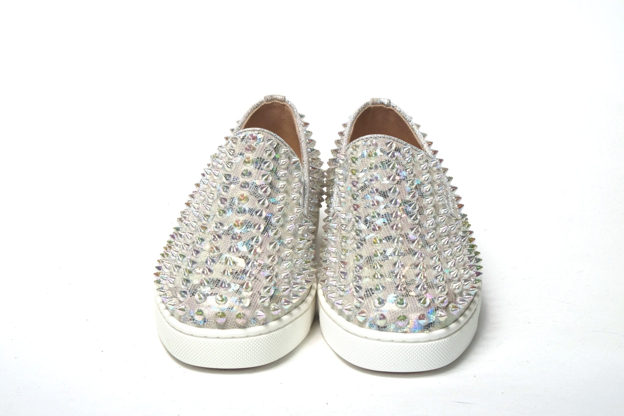 Christian Louboutin White Ab/Clear Ab Roller Boat Woman Flat Sneaker - GET THE BRAND