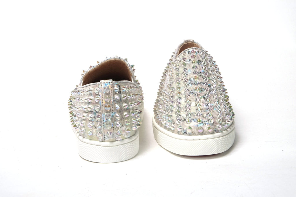 Christian Louboutin White Ab/Clear Ab Roller Boat Woman Flat Sneaker - GET THE BRAND