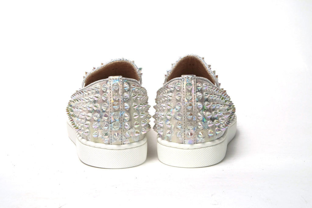 Christian Louboutin White Ab/Clear Ab Roller Boat Woman Flat Sneaker - GET THE BRAND